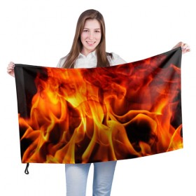 Флаг 3D с принтом Огонь и дым в Петрозаводске, 100% полиэстер | плотность ткани — 95 г/м2, размер — 67 х 109 см. Принт наносится с одной стороны | fire | flame | in fire | smoke | в огне | дым | огненный | огонь | текстуры