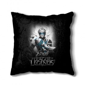 Подушка 3D с принтом League of Legends, Ezreal в Петрозаводске, наволочка – 100% полиэстер, наполнитель – холлофайбер (легкий наполнитель, не вызывает аллергию). | состоит из подушки и наволочки. Наволочка на молнии, легко снимается для стирки | ezreal | league of legends | lol | игры | киберспорт | компьютерные игры | лига легенд | эзреаль