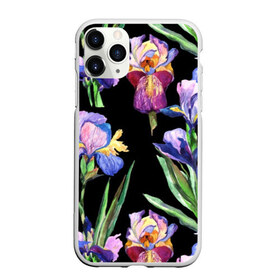 Чехол для iPhone 11 Pro матовый с принтом Ирисы в Петрозаводске, Силикон |  | Тематика изображения на принте: акварель | мода | стиль | цветочки | цветы