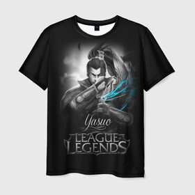 Мужская футболка 3D с принтом League of Legends, Yasuo в Петрозаводске, 100% полиэфир | прямой крой, круглый вырез горловины, длина до линии бедер | league of legends | lol | yasuo | игры | киберспорт | компьютерные игры | лига легенд | ясуо