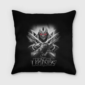 Подушка 3D с принтом League of Legends, Zed в Петрозаводске, наволочка – 100% полиэстер, наполнитель – холлофайбер (легкий наполнитель, не вызывает аллергию). | состоит из подушки и наволочки. Наволочка на молнии, легко снимается для стирки | league of legends | lol | zed | зед | игры | киберспорт | компьютерные игры | лига легенд