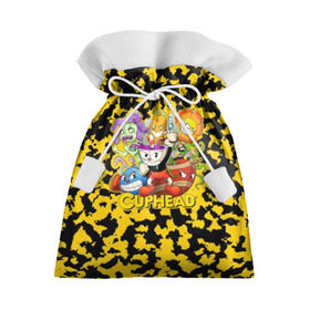 Подарочный 3D мешок с принтом Cuphead в Петрозаводске, 100% полиэстер | Размер: 29*39 см | Тематика изображения на принте: cuphead | devil | game | mugman | дьявол | игра | капхед | магмен | цветок | чашка | чашкоголовый