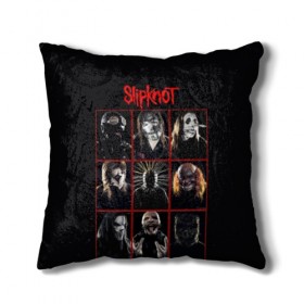 Подушка 3D с принтом Slipknot-Alltogether в Петрозаводске, наволочка – 100% полиэстер, наполнитель – холлофайбер (легкий наполнитель, не вызывает аллергию). | состоит из подушки и наволочки. Наволочка на молнии, легко снимается для стирки | band | group | metal | rock | slipknot | группа | метал | рок | слипнот