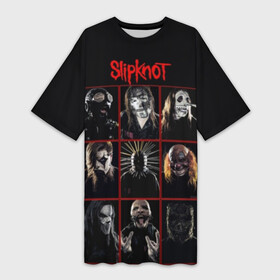 Платье-футболка 3D с принтом Slipknot Alltogether в Петрозаводске,  |  | band | group | metal | rock | slipknot | группа | метал | рок | слипнот