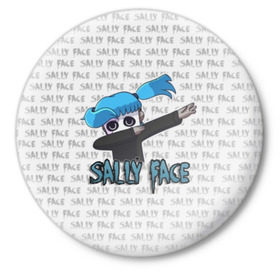 Значок с принтом Sally Face в Петрозаводске,  металл | круглая форма, металлическая застежка в виде булавки | sally face | игра | компьютерная игра | лицо | маска | протез | сали фейс | салли фейс | школа | шрамы