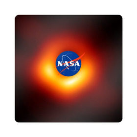 Магнит виниловый Квадрат с принтом Черная дыра NASA в Петрозаводске, полимерный материал с магнитным слоем | размер 9*9 см, закругленные углы | nasa | астрономия | горизонт событий | космос | наса | черная дыра