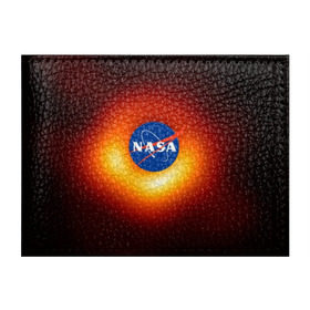 Обложка для студенческого билета с принтом Черная дыра NASA в Петрозаводске, натуральная кожа | Размер: 11*8 см; Печать на всей внешней стороне | nasa | астрономия | горизонт событий | космос | наса | черная дыра