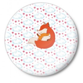 Значок с принтом Лисичка в Петрозаводске,  металл | круглая форма, металлическая застежка в виде булавки | Тематика изображения на принте: fox | foxed | арт | лис | лиса | лисенок | лисичка | пушистик | рыжая | рыжмй хвост