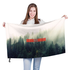Флаг 3D с принтом Северный лес в Петрозаводске, 100% полиэстер | плотность ткани — 95 г/м2, размер — 67 х 109 см. Принт наносится с одной стороны | forest | nord | north | pagan | vikikngs | викинги | лес | лесник | норд | один | север | язычество