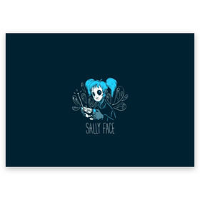 Поздравительная открытка с принтом Sally Face в Петрозаводске, 100% бумага | плотность бумаги 280 г/м2, матовая, на обратной стороне линовка и место для марки
 | face | face sally | sal | salli | sally | sally face | sally fisher | голубые волосы | игра | парень в маске | сал | сал фишер | салли | салли фейс | фейс