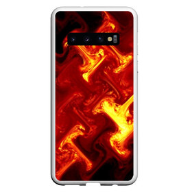 Чехол для Samsung Galaxy S10 с принтом Огненная лава в Петрозаводске, Силикон | Область печати: задняя сторона чехла, без боковых панелей | fire | flame | in fire | smoke | в огне | дым | огненный | огонь | текстуры