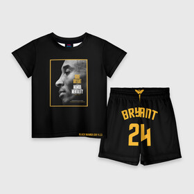 Детский костюм с шортами 3D с принтом Kobe Bryant black mamba в Петрозаводске,  |  | bryant | jersey | kobe | kobe bryant | lakers | los angeles lakers | mamba | джерси | коби | коби брайант