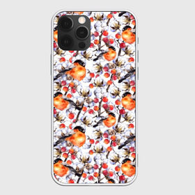 Чехол для iPhone 12 Pro Max с принтом Снегири в Петрозаводске, Силикон |  | art | berries | bullfinch | cocoons | cotton | nature | painting | plants | red | watercolor | winter birds | акварель | живопись | зимние | искусство | коконы | красные | природа | птицы | растения | снегири | хлопок | ягоды