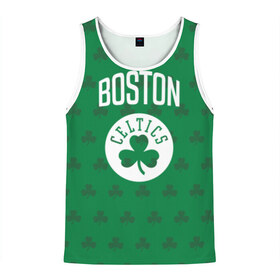 Мужская майка 3D с принтом Boston Celtics в Петрозаводске, 100% полиэстер | круглая горловина, приталенный силуэт, длина до линии бедра. Пройма и горловина окантованы тонкой бейкой | Тематика изображения на принте: boston | boston celtics | celtics | бостон | бостон селтикс