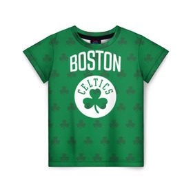 Детская футболка 3D с принтом Boston Celtics в Петрозаводске, 100% гипоаллергенный полиэфир | прямой крой, круглый вырез горловины, длина до линии бедер, чуть спущенное плечо, ткань немного тянется | Тематика изображения на принте: boston | boston celtics | celtics | бостон | бостон селтикс