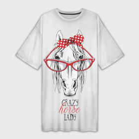 Платье-футболка 3D с принтом Crazy horse lady в Петрозаводске,  |  | animal | blonde | bow | crazy | cute | head | horse | lady | look | polka | portrait | red | white | бант | белая | белый | блондинка | взгляд | голова | горошек | животное | красный | леди | лошадь | милый | очки | портрет | сумасшедшая