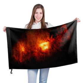 Флаг 3D с принтом Черная дыра в Петрозаводске, 100% полиэстер | плотность ткани — 95 г/м2, размер — 67 х 109 см. Принт наносится с одной стороны | galaxy | nebula | space | star | абстракция | вселенная | галактика | звезда | звезды | космический | планеты