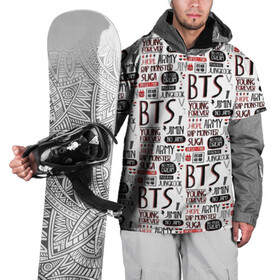 Накидка на куртку 3D с принтом BTS Collage в Петрозаводске, 100% полиэстер |  | bangtan | boy | j hope | jimin | jin | jungkook | korea | luv | rm | suga | v | with | бтс | кей | поп