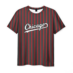 Мужская футболка 3D с принтом Chicago Bulls classic в Петрозаводске, 100% полиэфир | прямой крой, круглый вырез горловины, длина до линии бедер | Тематика изображения на принте: chicago bulls | nba | нба | чикаго