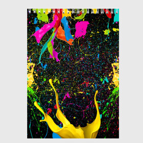 Скетчбук с принтом Взрыв Красок в Петрозаводске, 100% бумага
 | 48 листов, плотность листов — 100 г/м2, плотность картонной обложки — 250 г/м2. Листы скреплены сверху удобной пружинной спиралью | Тематика изображения на принте: 1 мая | 2019 | 2020 | neon | брызги | брызги красок | в подарок | веселая | весна | клубная | краска | краски | красочная | летняя | лето | неон | неоновые цвета | подарок | праздник | пятна краски | сочная | яркая