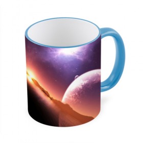Кружка с принтом Космический закат в Петрозаводске, керамика | ёмкость 330 мл | galaxy | nebula | space | star | абстракция | вселенная | галактика | звезда | звезды | космический | планеты