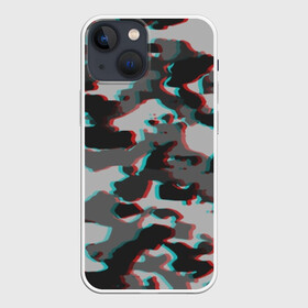 Чехол для iPhone 13 mini с принтом Серый камуфляж в Петрозаводске,  |  | камуфляж | пиксели | текстуры