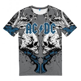 Мужская футболка 3D с принтом AC/DC в Петрозаводске, 100% полиэфир | прямой крой, круглый вырез горловины, длина до линии бедер | ac dc | acdc | back in black | columbia | epic | force | guitar | pop | rock | vevo | ангус | блюз | рок | хард | янг