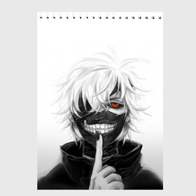 Скетчбук с принтом Kaneki Ken в Петрозаводске, 100% бумага
 | 48 листов, плотность листов — 100 г/м2, плотность картонной обложки — 250 г/м2. Листы скреплены сверху удобной пружинной спиралью | anteiku | ghoul | kaneki | ken | tokyo | антейку | гуль | канеки | кен | токийский