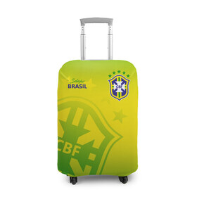 Чехол для чемодана 3D с принтом Бразилия в Петрозаводске, 86% полиэфир, 14% спандекс | двустороннее нанесение принта, прорези для ручек и колес | brasil | brazil | бразилия | бразильская сборная | сборная бразилии | сборная бразилии по футболу | сборные | форма | футбол | футбольные сборные | чемпионат мира