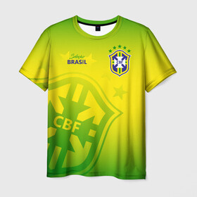 Мужская футболка 3D с принтом Бразилия в Петрозаводске, 100% полиэфир | прямой крой, круглый вырез горловины, длина до линии бедер | brasil | brazil | бразилия | бразильская сборная | сборная бразилии | сборная бразилии по футболу | сборные | форма | футбол | футбольные сборные | чемпионат мира