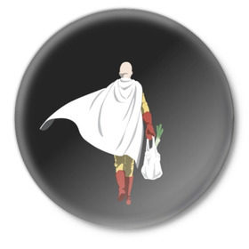 Значок с принтом Saitama в Петрозаводске,  металл | круглая форма, металлическая застежка в виде булавки | hero | man | one | one punch | punch | punch man | saitama | super | superhero | ванпанчмен | герой | сайтама | супер | супергерой