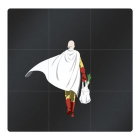 Магнитный плакат 3Х3 с принтом Saitama в Петрозаводске, Полимерный материал с магнитным слоем | 9 деталей размером 9*9 см | Тематика изображения на принте: hero | man | one | one punch | punch | punch man | saitama | super | superhero | ванпанчмен | герой | сайтама | супер | супергерой