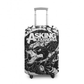 Чехол для чемодана 3D с принтом Asking Alexandria в Петрозаводске, 86% полиэфир, 14% спандекс | двустороннее нанесение принта, прорези для ручек и колес | aa | ben bruce | death | destiny | from | metal | rock | sumerian | to | йорк | метал | рок | хард | хеви | электроникор
