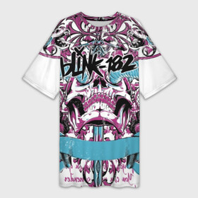 Платье-футболка 3D с принтом Blink 182 в Петрозаводске,  |  | barker | bbc music | california | live | mark hoppus | matt skiba | punk | rock | travis barker | панк | поп панк | рок | скейт | том делонг