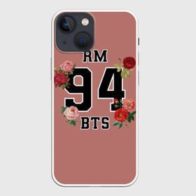 Чехол для iPhone 13 mini с принтом RM BTS в Петрозаводске,  |  | bangtan | bighit | boy | fake love | j hope | jimin | jin | jungkook | korea | kpop | live | luv | mic drop | rm | suga | v | with | бтс | кей | поп