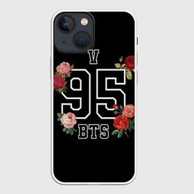 Чехол для iPhone 13 mini с принтом V 95 BTS в Петрозаводске,  |  | bangtan | bighit | boy | fake love | j hope | jimin | jin | jungkook | korea | kpop | live | luv | mic drop | rm | suga | v | with | бтс | кей | поп