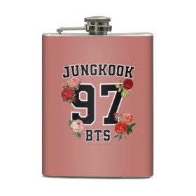 Фляга с принтом JUNGKOOK 97 BTS в Петрозаводске, металлический корпус | емкость 0,22 л, размер 125 х 94 мм. Виниловая наклейка запечатывается полностью | Тематика изображения на принте: bangtan | bighit | boy | fake love | j hope | jimin | jin | jungkook | korea | kpop | live | luv | mic drop | rm | suga | v | with | бтс | кей | поп