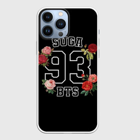 Чехол для iPhone 13 Pro Max с принтом SUGA 93 BTS в Петрозаводске,  |  | Тематика изображения на принте: bangtan | bighit | boy | fake love | j hope | jimin | jin | jungkook | korea | kpop | live | luv | mic drop | rm | suga | v | with | бтс | кей | поп