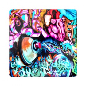 Магнит виниловый Квадрат с принтом GRAFFITI в Петрозаводске, полимерный материал с магнитным слоем | размер 9*9 см, закругленные углы | grafiti | paint | street art | urban | город | граффити | искусство | кирпичи | краски | рисунки | стена | улицы | уличное искусство