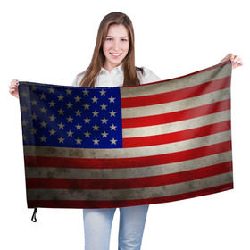 Флаг 3D с принтом Американский флаг в Петрозаводске, 100% полиэстер | плотность ткани — 95 г/м2, размер — 67 х 109 см. Принт наносится с одной стороны | usa | абстракция | америка | американский | герб | звезды | краска | символика сша | страны | сша | флаг | штаты