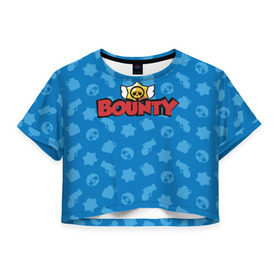 Женская футболка Cropp-top с принтом Bounty BS в Петрозаводске, 100% полиэстер | круглая горловина, длина футболки до линии талии, рукава с отворотами | brawl stars | jessie | leon | spike | бравл старс | джесси | леон | спайк