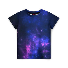 Детская футболка 3D с принтом Неоновый космос в Петрозаводске, 100% гипоаллергенный полиэфир | прямой крой, круглый вырез горловины, длина до линии бедер, чуть спущенное плечо, ткань немного тянется | galaxy | nebula | space | star | абстракция | вселенная | галактика | звезда | звезды | космический | планеты