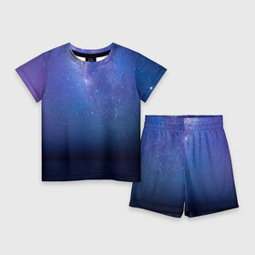Детский костюм с шортами 3D с принтом Космос в Петрозаводске,  |  | galaxy | nebula | space | star | абстракция | вселенная | галактика | звезда | звезды | космический | планеты