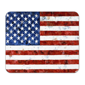 Коврик для мышки прямоугольный с принтом США ФЛАГ в Петрозаводске, натуральный каучук | размер 230 х 185 мм; запечатка лицевой стороны | usa | абстракция | америка | американский | герб | звезды | краска | символика сша | страны | сша | флаг | штаты