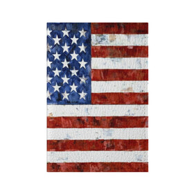 Обложка для паспорта матовая кожа с принтом США ФЛАГ в Петрозаводске, натуральная матовая кожа | размер 19,3 х 13,7 см; прозрачные пластиковые крепления | usa | абстракция | америка | американский | герб | звезды | краска | символика сша | страны | сша | флаг | штаты