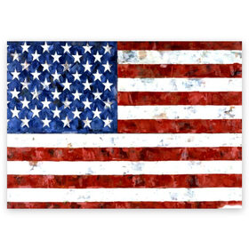 Поздравительная открытка с принтом США ФЛАГ в Петрозаводске, 100% бумага | плотность бумаги 280 г/м2, матовая, на обратной стороне линовка и место для марки
 | usa | абстракция | америка | американский | герб | звезды | краска | символика сша | страны | сша | флаг | штаты