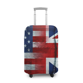 Чехол для чемодана 3D с принтом Англия&Америка в Петрозаводске, 86% полиэфир, 14% спандекс | двустороннее нанесение принта, прорези для ручек и колес | usa | абстракция | америка | американский | герб | звезды | краска | символика сша | страны | сша | флаг | штаты