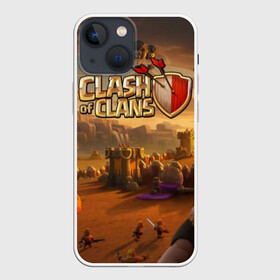 Чехол для iPhone 13 mini с принтом Clash of Clans в Петрозаводске,  |  | base | clan wars | coc | hall | hog rider | royale | town | trap | база | гоблин | золото | клеш оф кленс | кок | крепость | кристаллы | трофей | эликсир