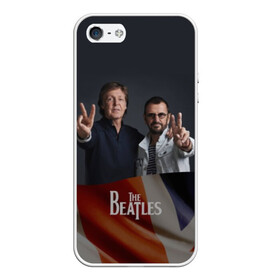 Чехол для iPhone 5/5S матовый с принтом The Beatles в Петрозаводске, Силикон | Область печати: задняя сторона чехла, без боковых панелей | england | flag | group | music | rock | the beatles | битлз | группа | музыка