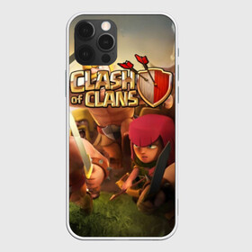 Чехол для iPhone 12 Pro с принтом Clash of Clans в Петрозаводске, силикон | область печати: задняя сторона чехла, без боковых панелей | base | clan wars | coc | hall | hog rider | royale | town | trap | база | гоблин | золото | клеш оф кленс | кок | крепость | кристаллы | трофей | эликсир